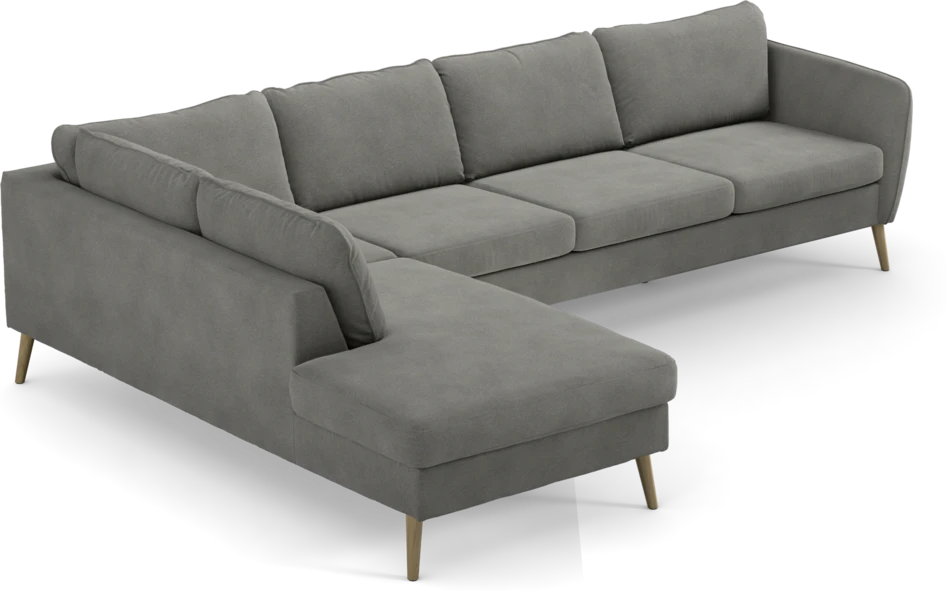 County - 3-sits soffa med divan vänster - Grå