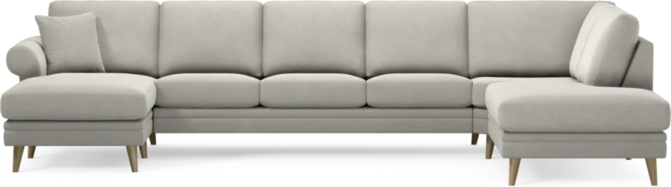 Eden - 3-sits soffa med schäslong vänster och divan höger - Grå