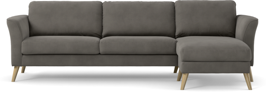 Bridge - 3-sits soffa med schäslong höger - Grå