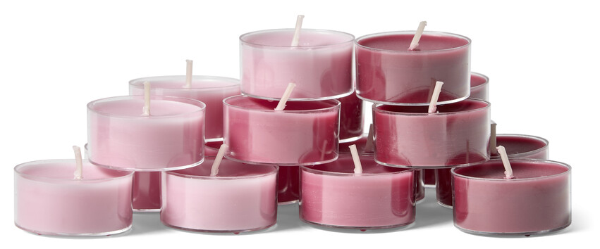 Viola - Doftljus, Rose, brinntid 4 h, 13 gr, 30-pack värmeljus - Röd