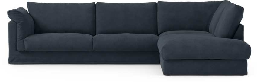 Cherrie Klädsel -  3-sits soffa med divan höger - Blå