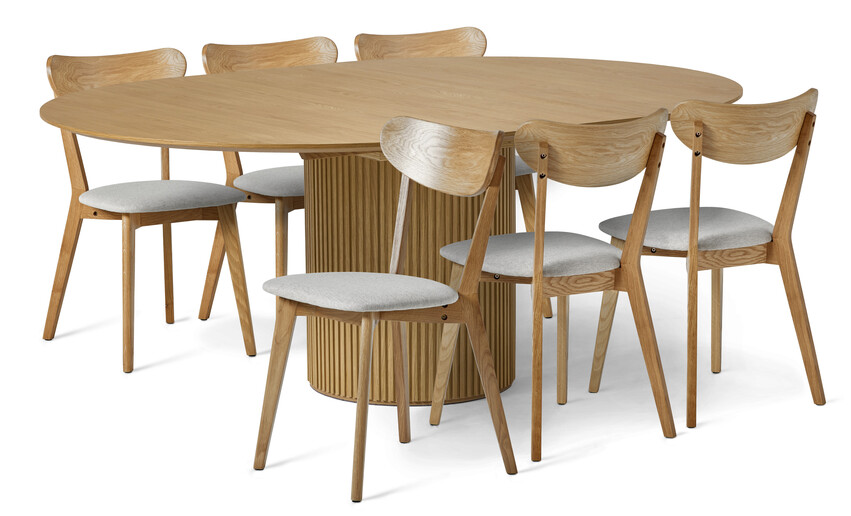 Astrid - Matgrupp med 6 stolar Ludvig - Beige