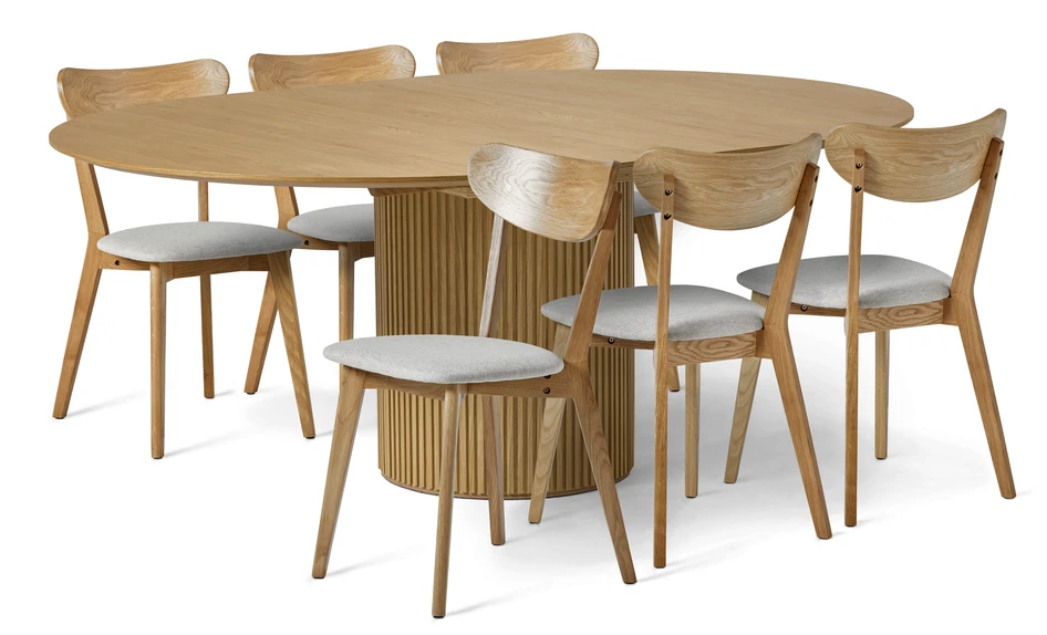 Astrid - Matgrupp med 6 stolar Ludvig - Beige