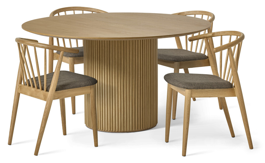 Astrid - Matgrupp med 4 stolar Sixten - Beige