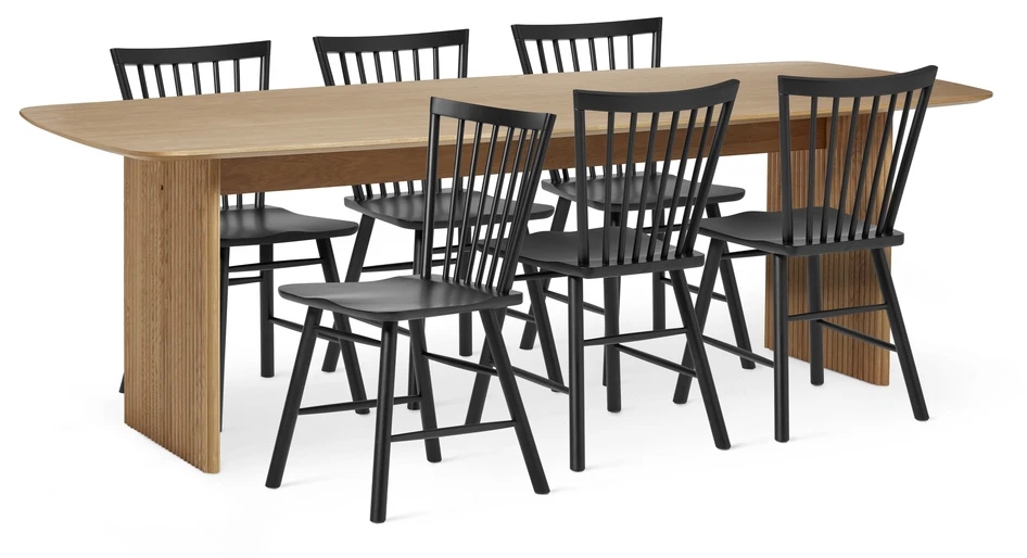 Ines - Matgrupp med 6 stolar Vista - Svart