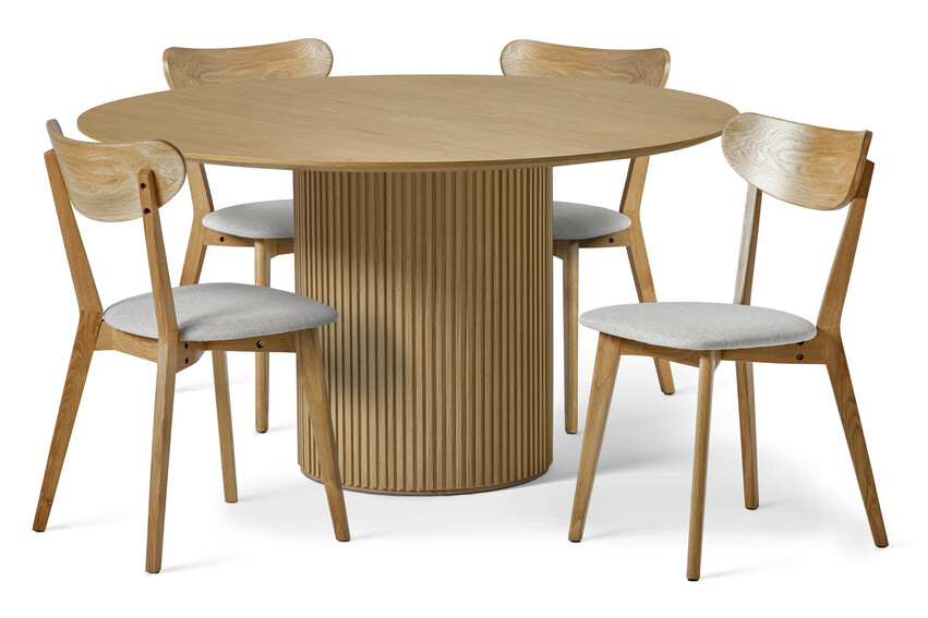 Astrid - Matgrupp med 4 stolar Ludvig - Beige