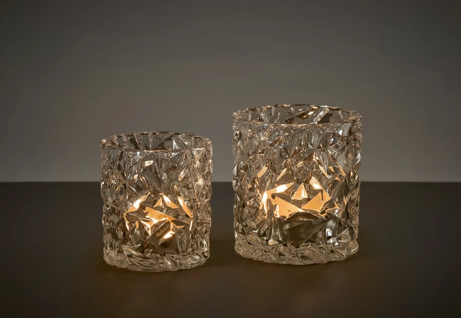 Carat - Ljuslykta, H 8 cm, Ø7,5 - Vit