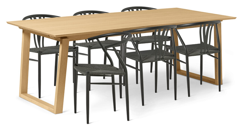 Twin - Matgrupp med 6 stolar Yngve - Beige