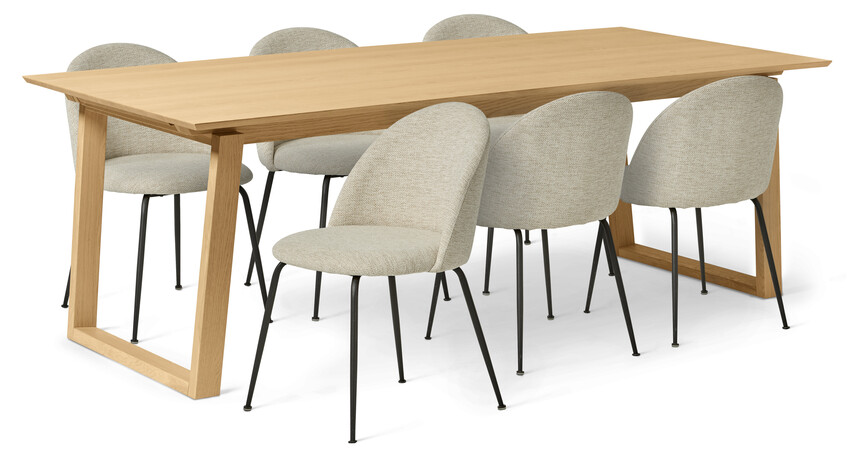 Twin - Matgrupp med 6 stolar Kiwi - Beige