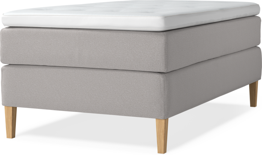 Delux Exclusive - Kontinentalsäng, enkelsäng 120 cm med bäddmadrass - Grå