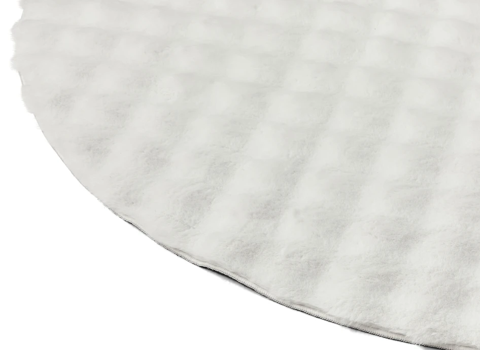 Minou Bubble - Konstpälsmatta, Ø150 cm - Vit