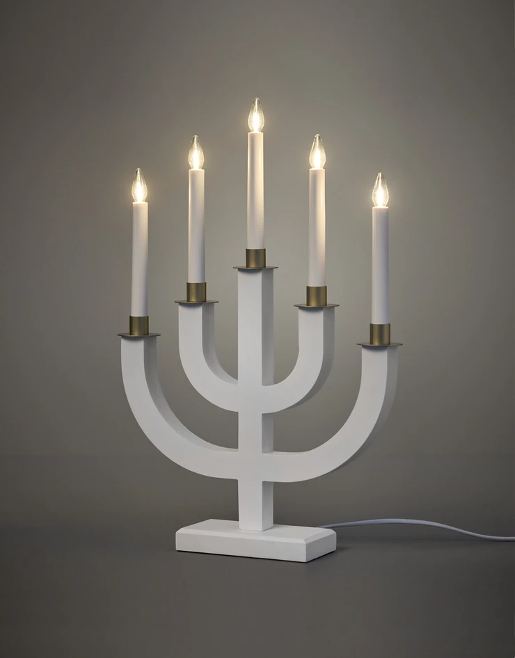 Edith - Adventsljusstake, 33x8x50 cm - Vit