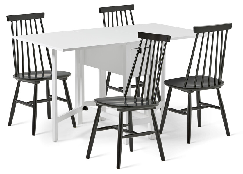 Helga - Matgrupp med 4 stolar Einar - Svart