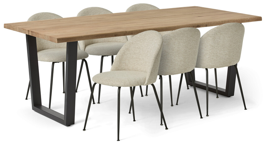 Eastwood live - Matgrupp med 6 stolar Kiwi - Beige