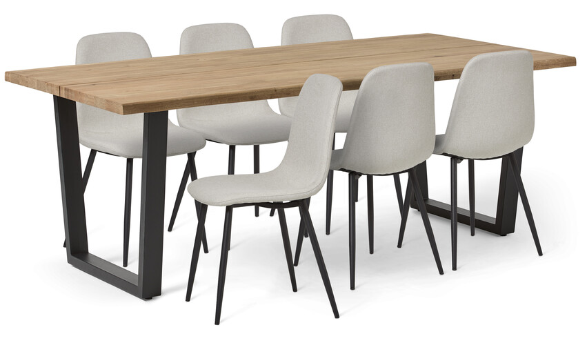 Eastwood live - Matgrupp med 6 stolar Tracy - Beige