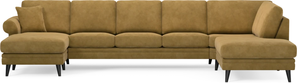 Eden - 3-sits soffa med schäslong vänster och divan höger - Gul