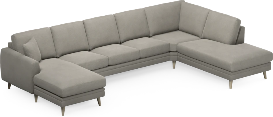 Eden - 3-sits soffa med schäslong vänster och divan höger - Grå