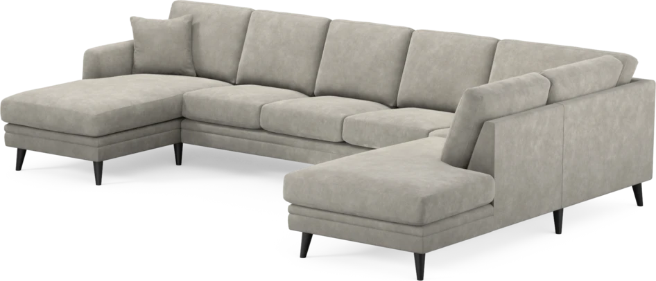 Eden - 3-sits soffa med schäslong vänster och divan höger - Grå