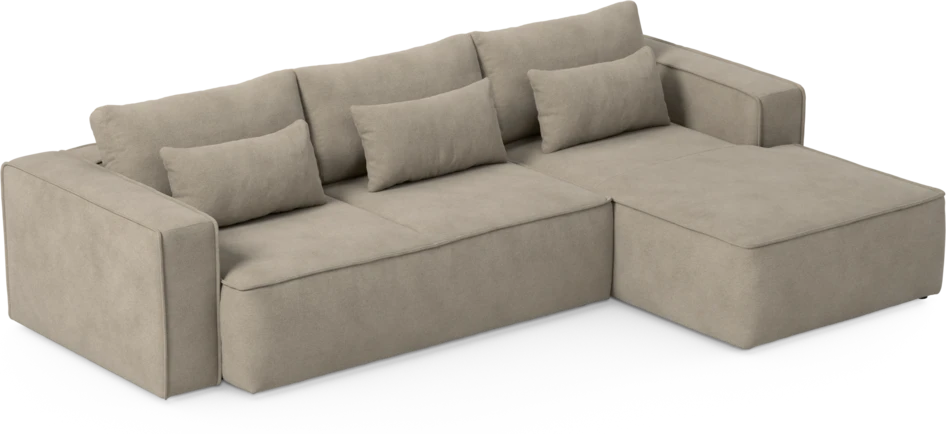 Ide - Bäddsoffa 3-sits med schäslong höger - Beige