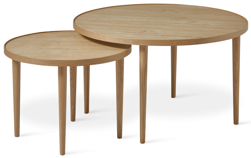 Tuva - Satsbord, H 41 Ø 55/H 46 Ø 80 cm - Beige
