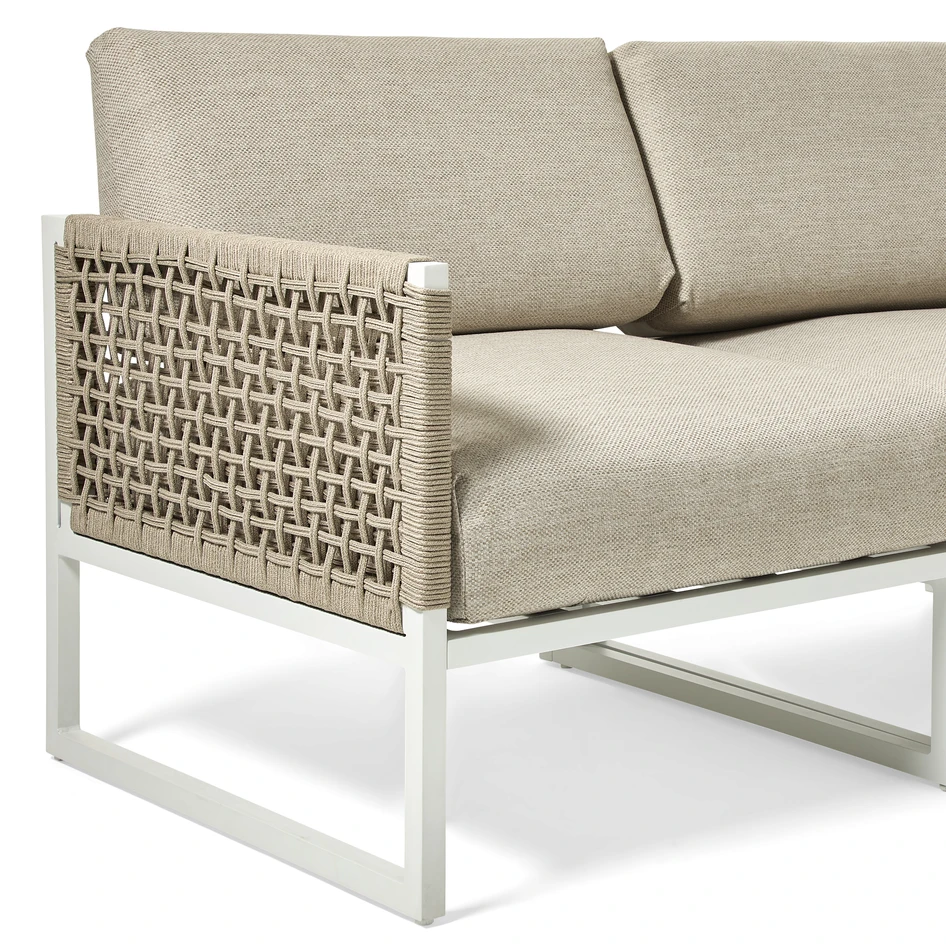 Avalon - Utesoffa med soffbord L 73 cm - Vit