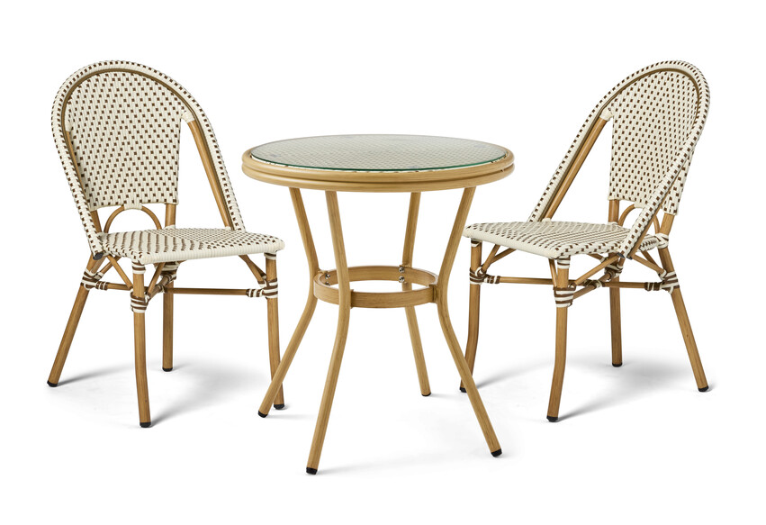 Campino - Utegrupp med bord och 2 stolar - Beige