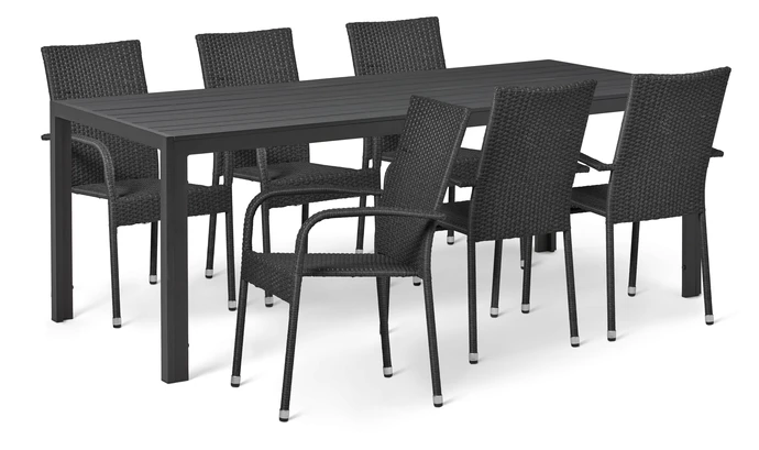 Village, Utegrupp med bord och 6 karmstolar