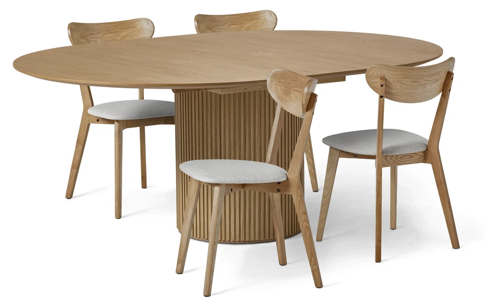 Astrid - Matgrupp med 4 stolar Ludvig - Beige