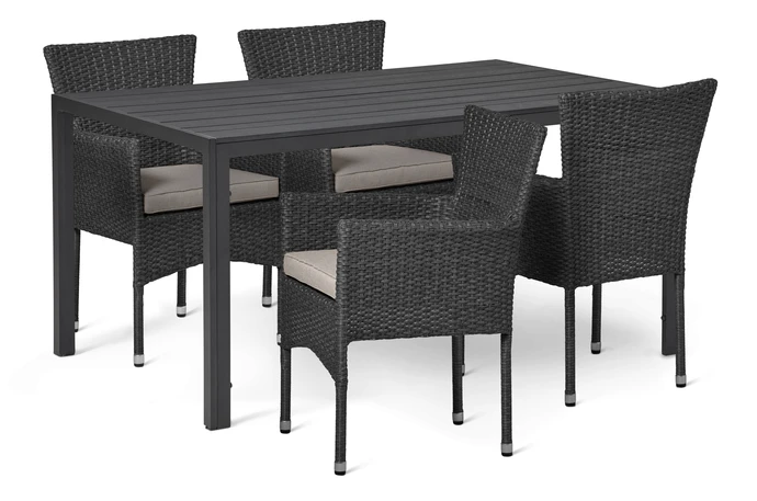 Village, Utegrupp med bord och 4 fåtöljer