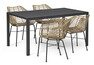 Village/Forza - Utegrupp med bord och 4 karmstolar - Beige