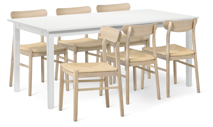 Ingrid - Matgrupp med 6 stolar Ida - Beige