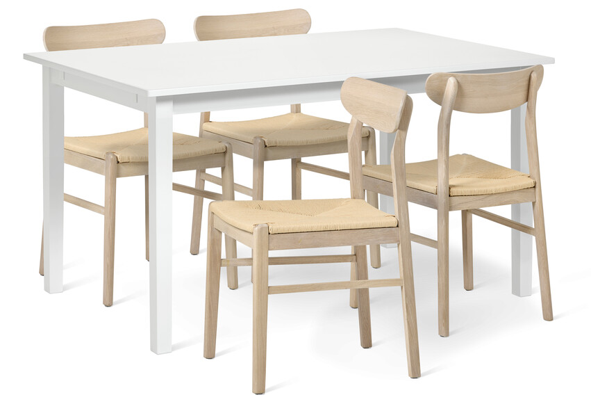 Ingrid - Matgrupp med 4 stolar Ida - Beige