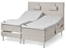 Björkenäs - Ställbar säng, dubbelsäng med bäddmadrass Björkenäs och sänggavel slät - Beige