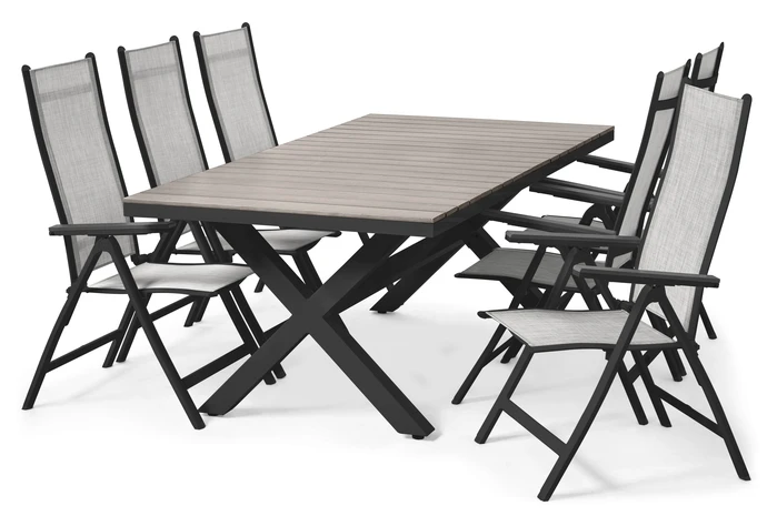 Modena, Utegrupp med bord och 6 positionsstolar