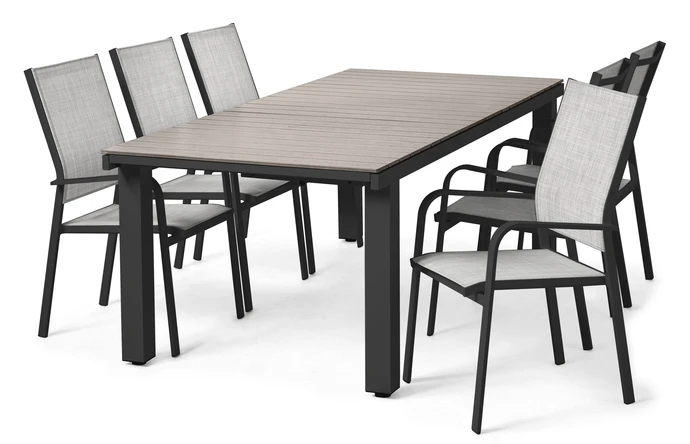 Modena, Utegrupp med bord och 6 utekarmstolar