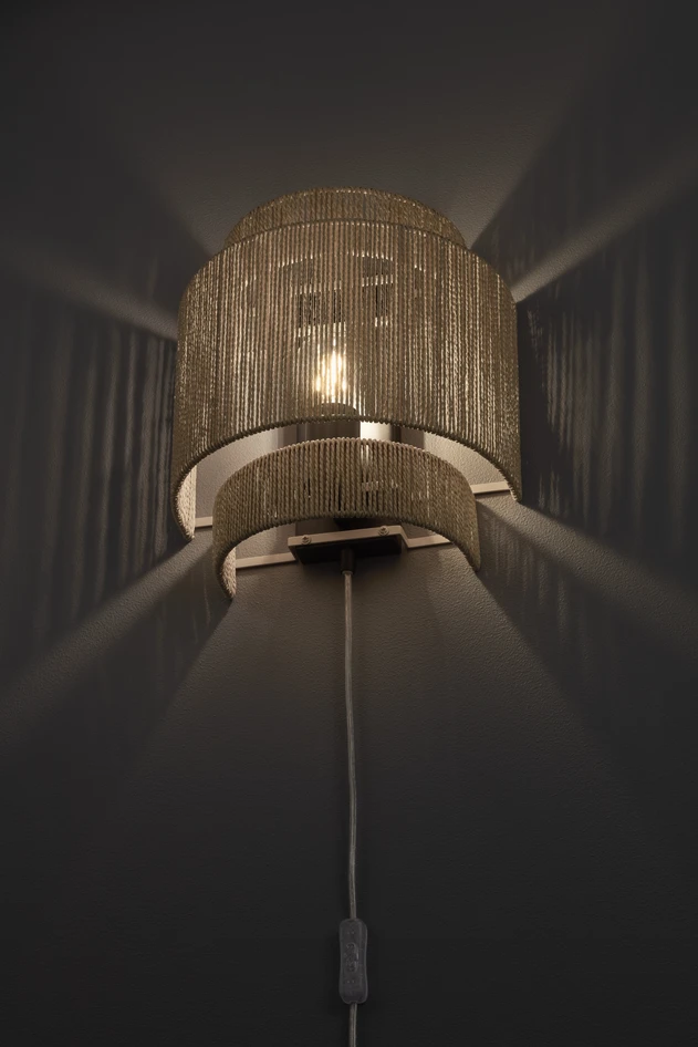 Tross - Vägglampa, H30 L27 cm - Beige