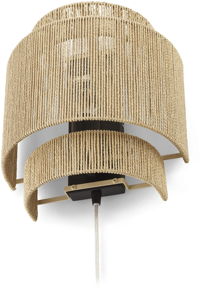 Tross - Vägglampa, H30 L27 cm - Beige