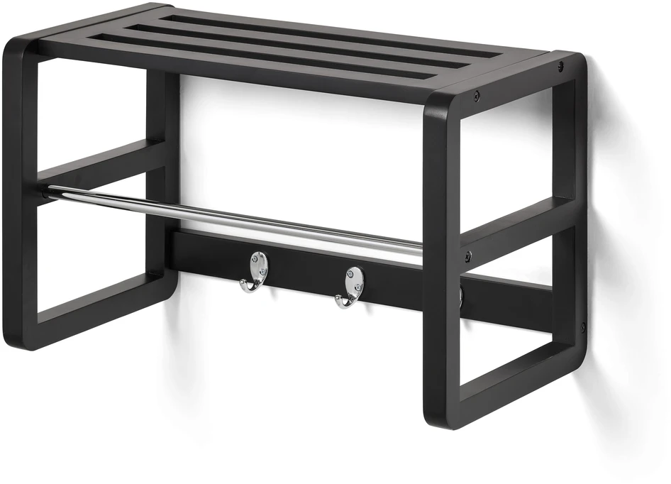 Branäs - Hatthylla, B 60 cm - Svart