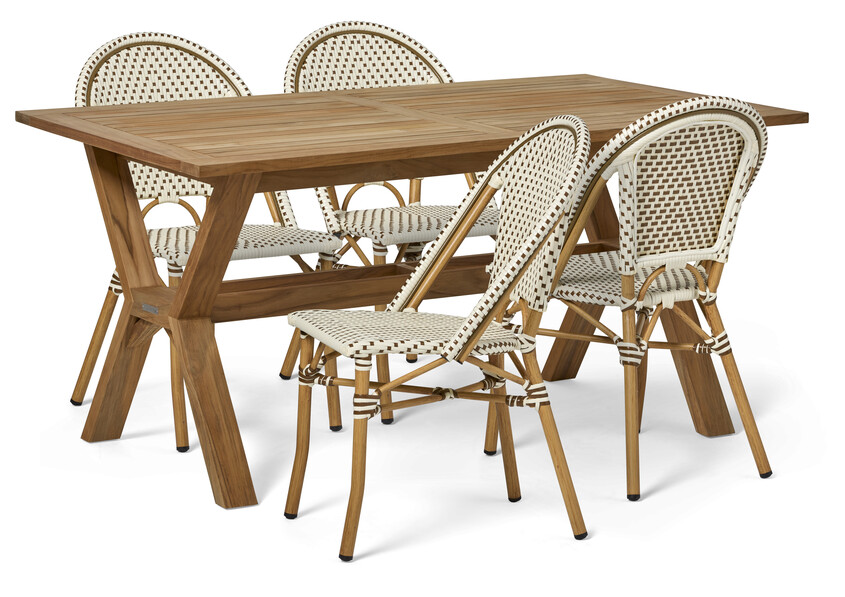 Solhaga/Campino - Utegrupp med bord och 4 stolar - Brun