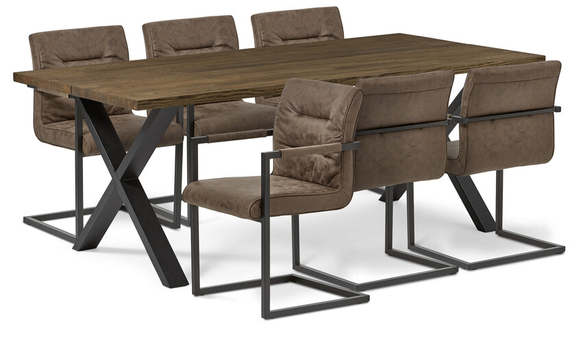 Eastwood - Matgrupp med 6 stolar Eastwood - Brun