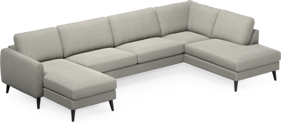 Bridge - 3-sits soffa med schäslong vänster och divan höger - Grå