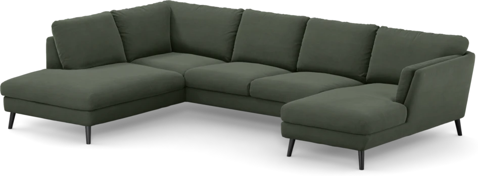 Madison - 2-sits soffa med divan vänster och schäslong höger - Grön