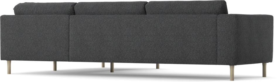 Willow - 3-sits soffa med divan höger, fast klädsel - Grå