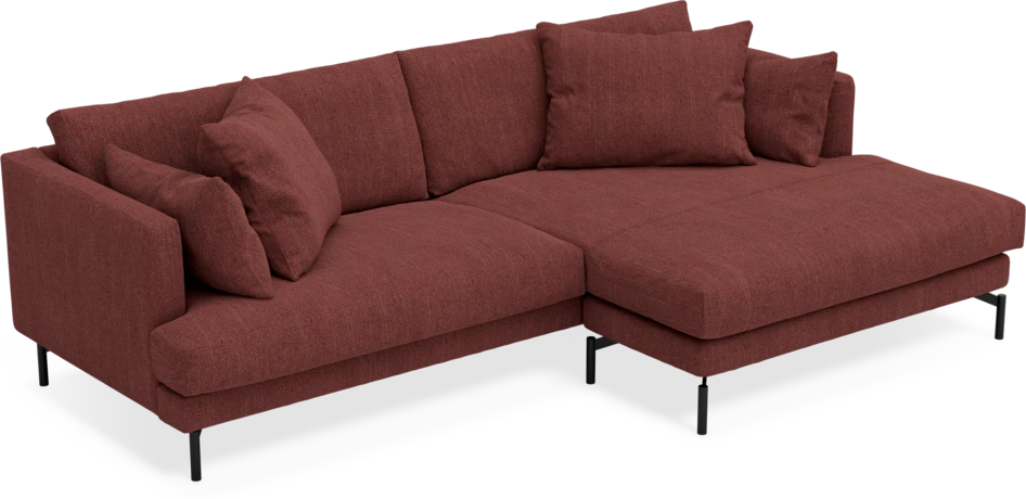 Harper - 4-sits med schäslong XL höger - Röd