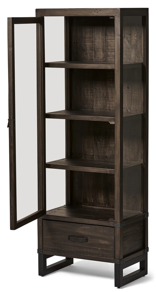 Woodenforge - Vitrinskåp, 60x37x170 cm - Brun