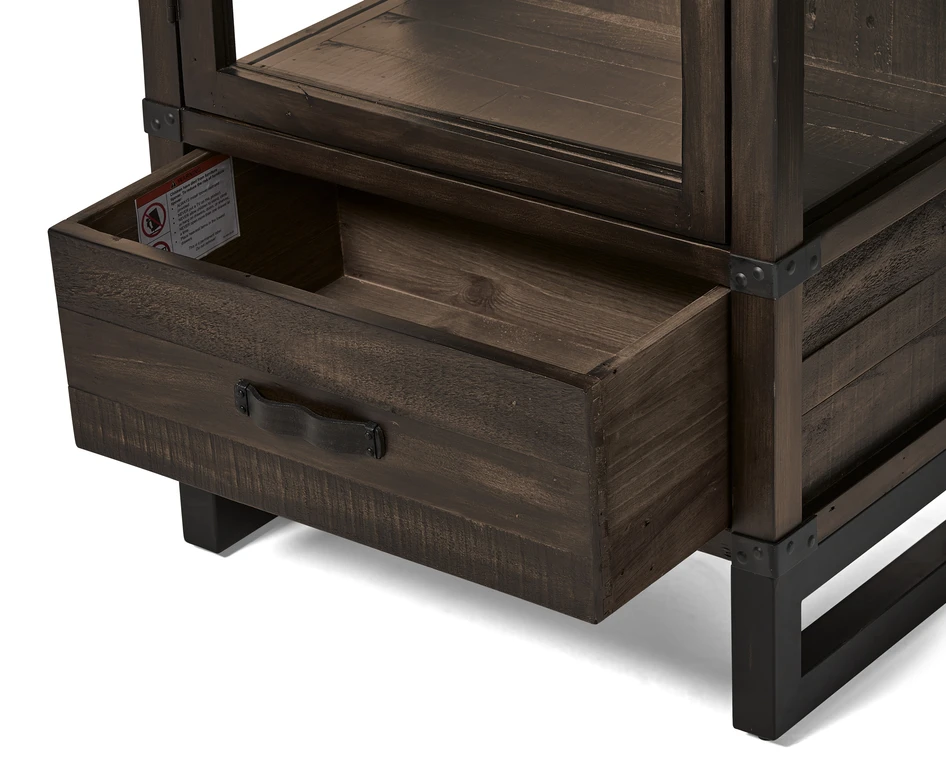 Woodenforge - Vitrinskåp, 60x37x170 cm - Brun