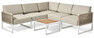 Avalon - Utesoffa med soffbord L 65 cm - Vit