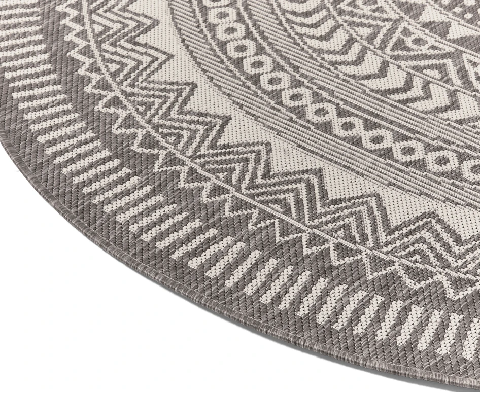 Enerum - Flatvävd matta, inom-/utomhus, Ø 160 cm - Grå