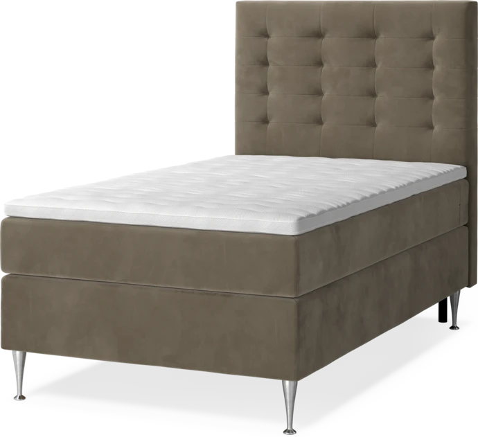 New York Supreme, Kontinentalsäng, enkelsäng med bäddmadrass, sängben och sänggavel trensad