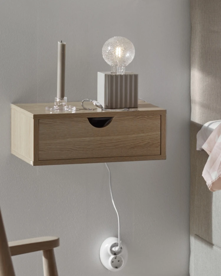 Plint - Vägghängt sängbord, 40x28,5x15 cm - inspiration